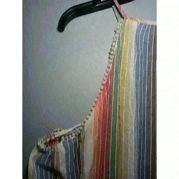 For The Republic Striped Sleeveless Tank Blouse Beaded Accents‎ 1X - Picture 8 of 8